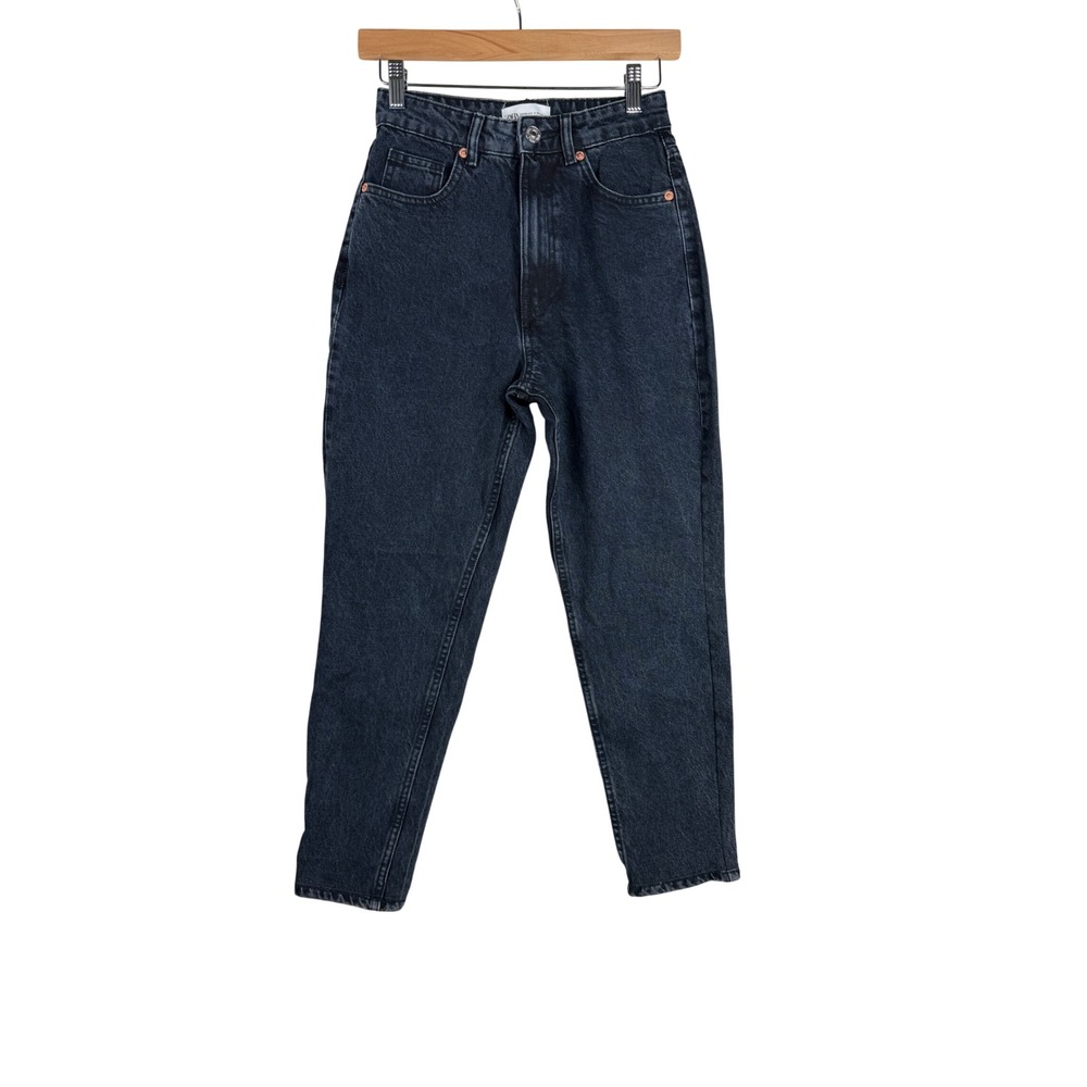 Zara High Rise Mom Jeans size 2‎ Black